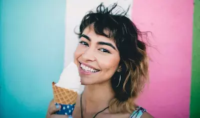 Icecream nice woman